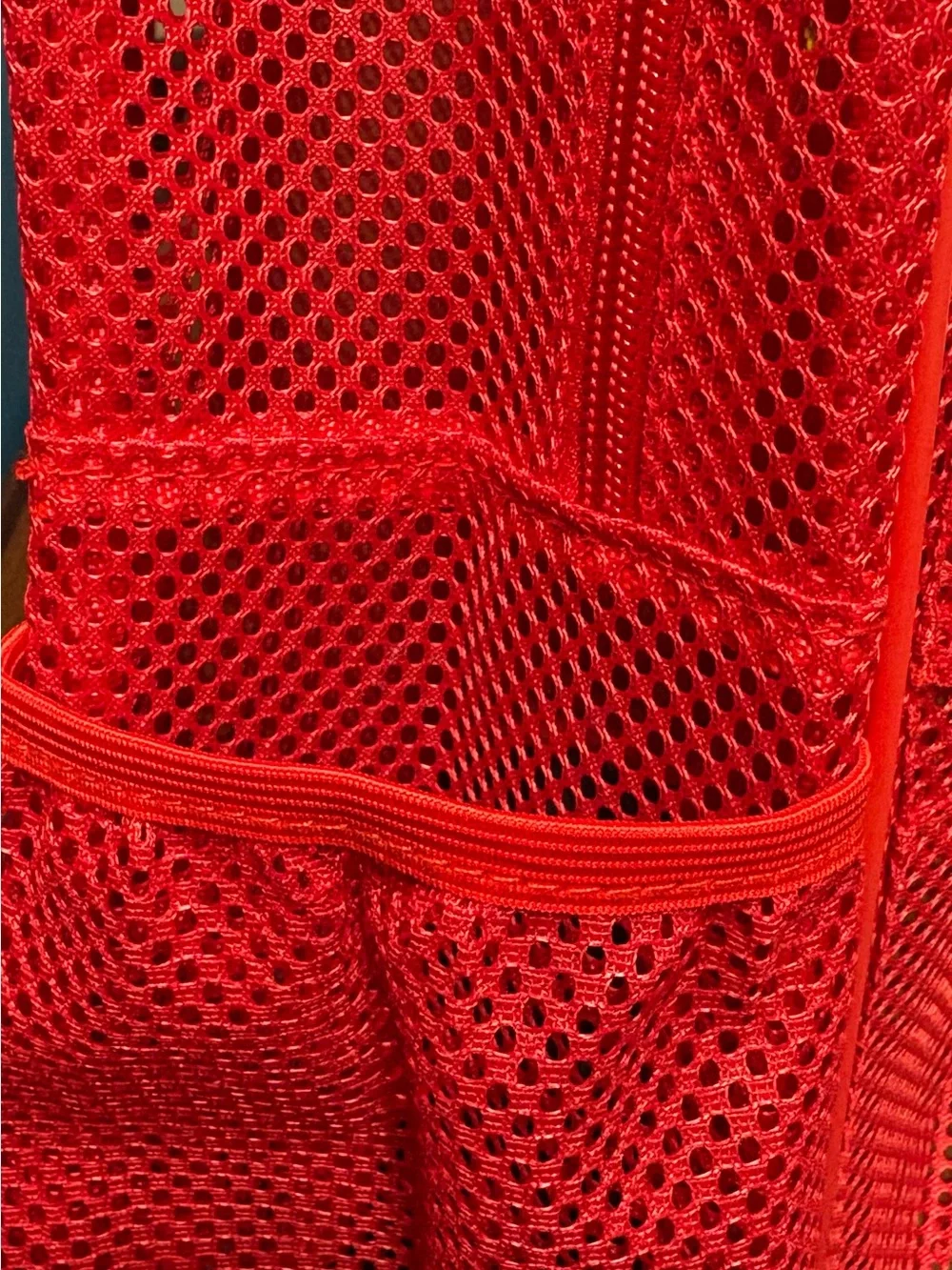 Red Mesh Backpack with Front Zip Pocket - Women’s Backpack